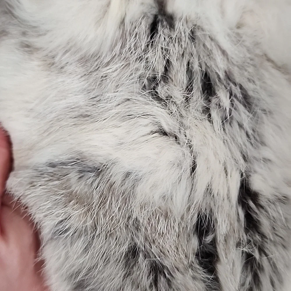 Bebe Rabbit Fur Trimmed Silver Puffer Jacket Coat
